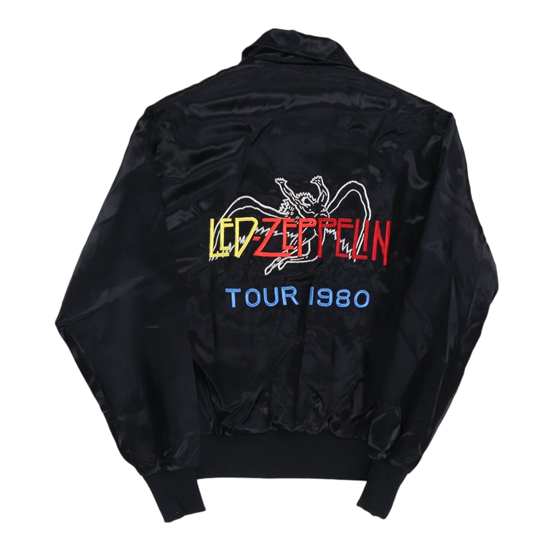 Vintage 1980 Led Zeppelin Satin Tour Jacket with Cancelled Concert Graphics (1 of 5)