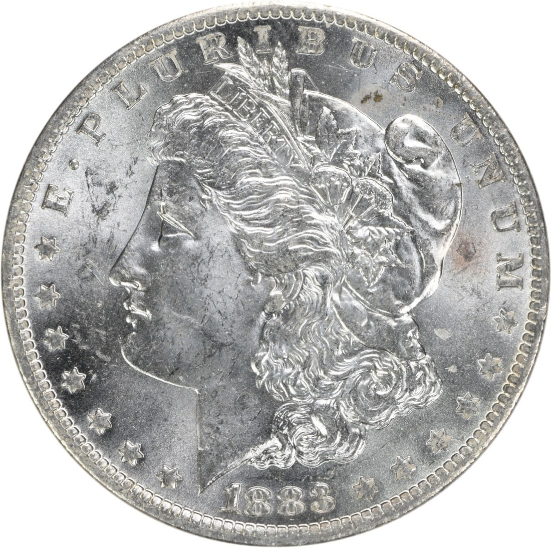 Uncirculated 1883-O Morgan Dollar Silver Choice BU New Orleans Mint: Uncirculated 1883-O Morgan Dollar Silver Choice BU New Orleans Mint This 1883-O Morgan Silver Dollar is a choice brilliant uncirculated (BU) coin from the New Orleans Mint. The coin is composed of sil