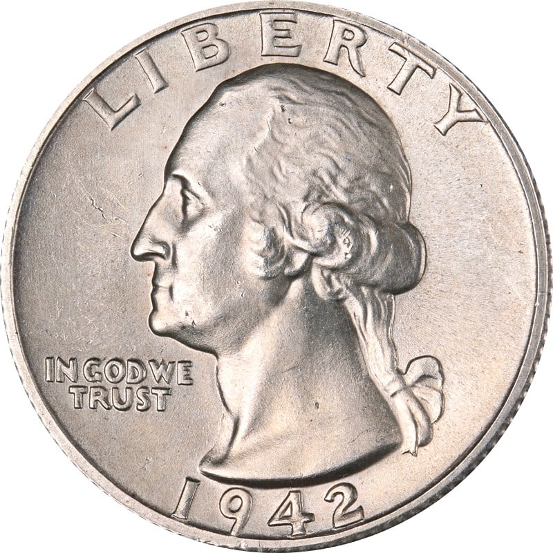 San Francisco Mint 1942 Silver Washington Quarter Circulated US Coin: San Francisco Mint 1942 Silver Washington Quarter Circulated US Coin This 1942-S Washington Quarter was minted in San Francisco and is composed of silver. The coin is circulated and pre-owned, offerin