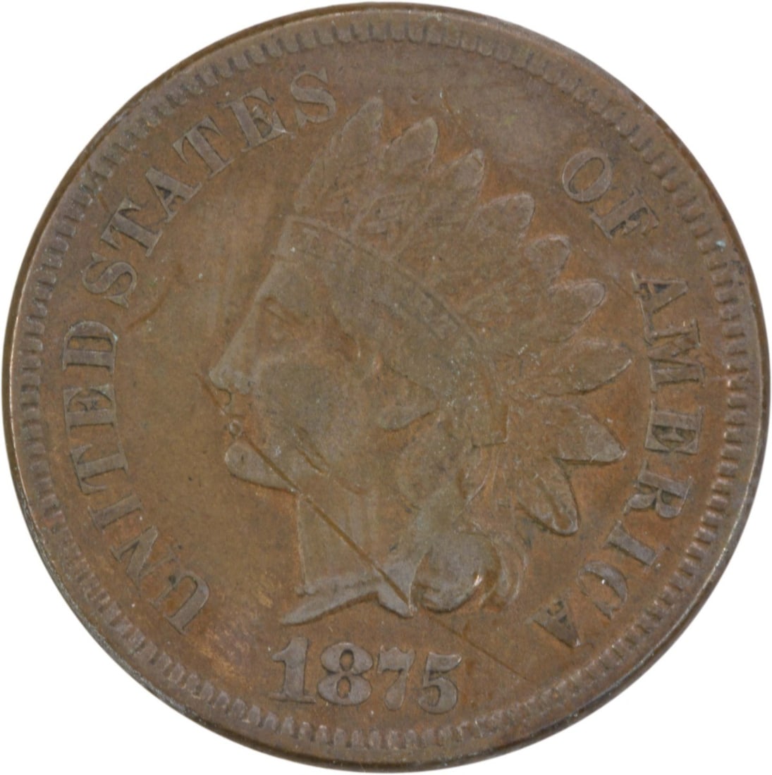 1875 Indian Head Cent VF Uncertified Philadelphia Mint (1 of 2)