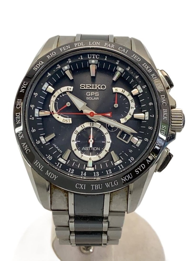 Seiko Astron Black Wristwatch 8X53-0AB0-2 Men's: Seiko Astron Black Wristwatch 8X53-0AB0-2 Men's This Seiko Astron 8X53-0AB0-2 men's wristwatch features a sleek black design and is crafted in Japan. The watch is pre-owned, graded as B, and shows sli