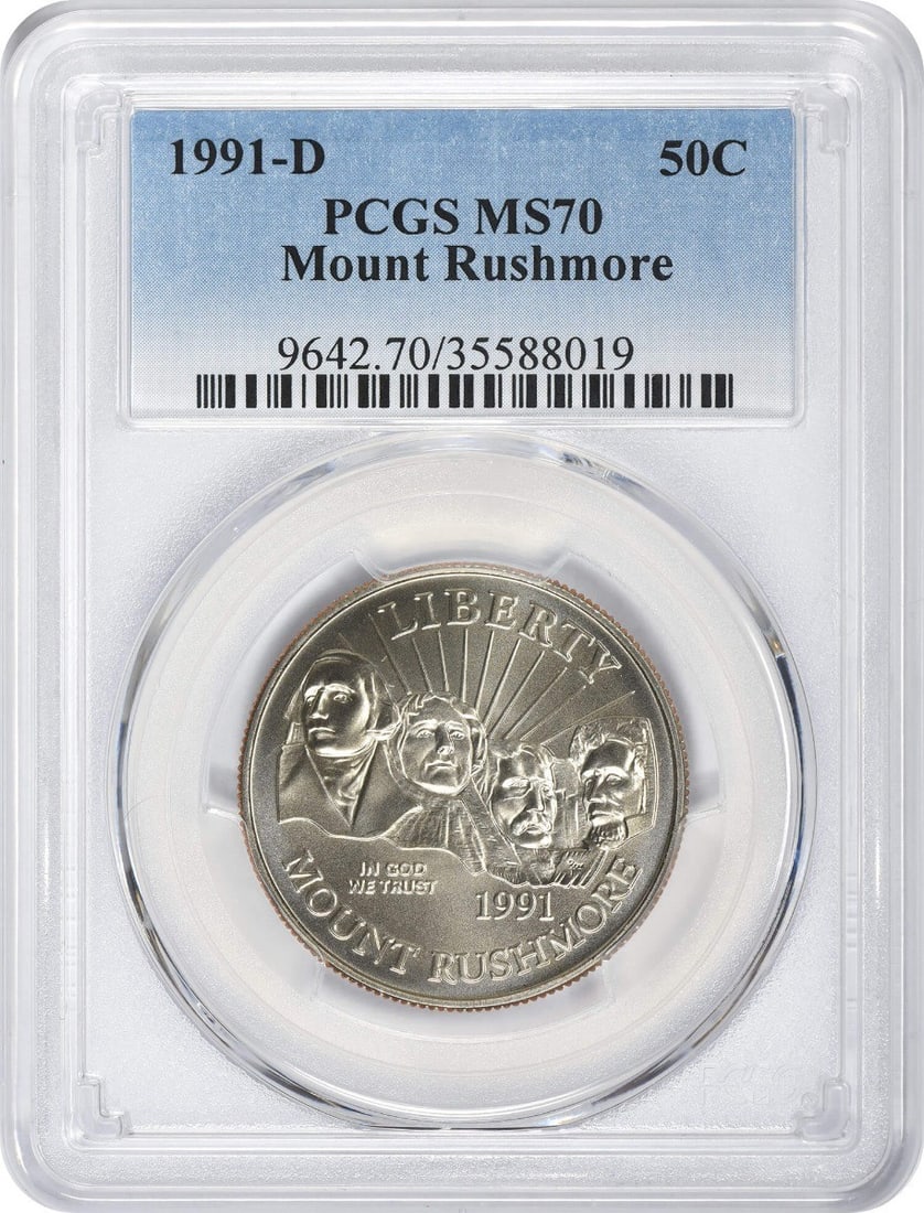 1991-D Mount Rushmore Half Dollar MS70 PCGS Uncirculated Coin (1 of 2)