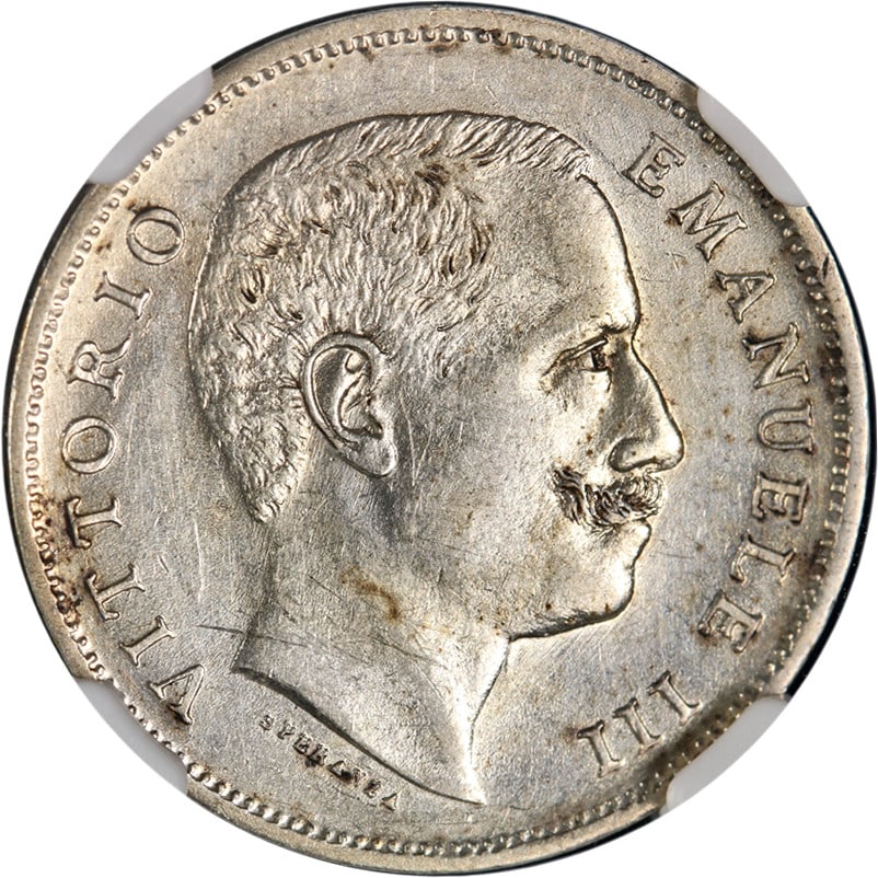 1906 R Italy Lira NGC AU58 Certified Coin with Nice Luster (1 of 4)