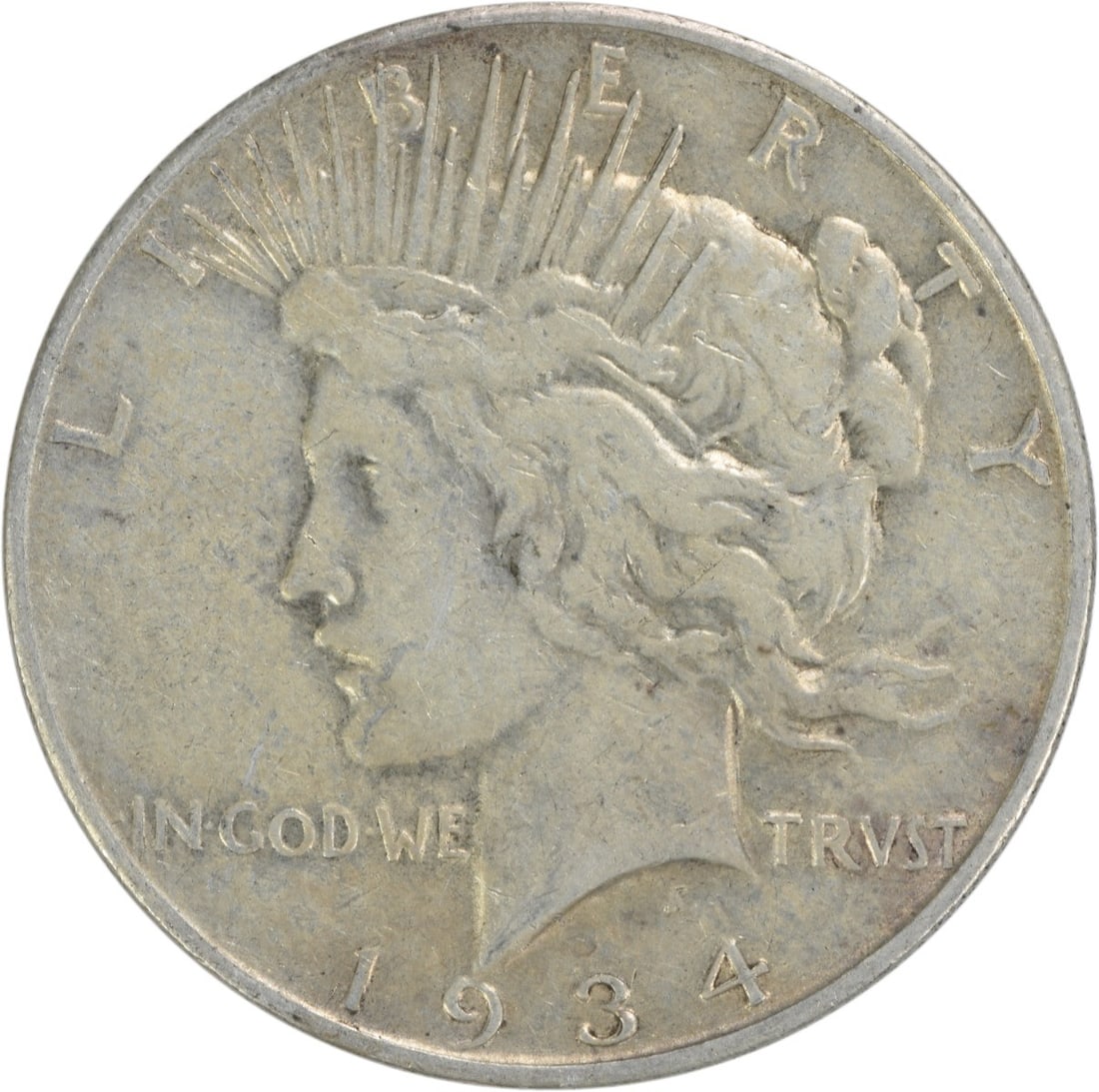 1934-S Peace Silver Dollar 90% Silver Anthony de Francisci: 1934-S Peace Silver Dollar 90% Silver Anthony de Francisci This 1934-S Peace Silver Dollar is a classic coin, featuring a design by Anthony de Francisci. It is categorized as Very Fine (VF) and is in 