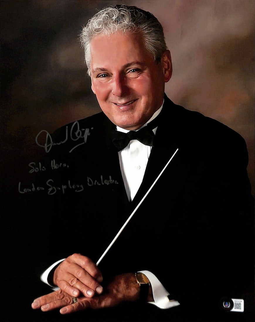 David Cripps Signed 11x14 Photo Leia's Song Principal Horn Beckett Authenticated: David Cripps Signed 11x14 Photo Leia's Song Principal Horn Beckett Authenticated This is an original 11x14 photograph autographed by David Cripps, the principal hornist who recorded the music for Leia