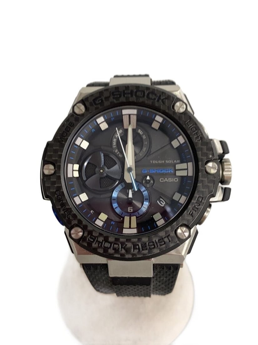 Casio G Shock GST-B100X-1AJF Black Rubber Wristwatch: Casio G Shock GST-B100X-1AJF Black Rubber Wristwatch This CASIO G-SHOCK GST-B100X-1AJF is a men's wristwatch featuring a durable black rubber band and robust construction. Made in Japan, this pre-owne