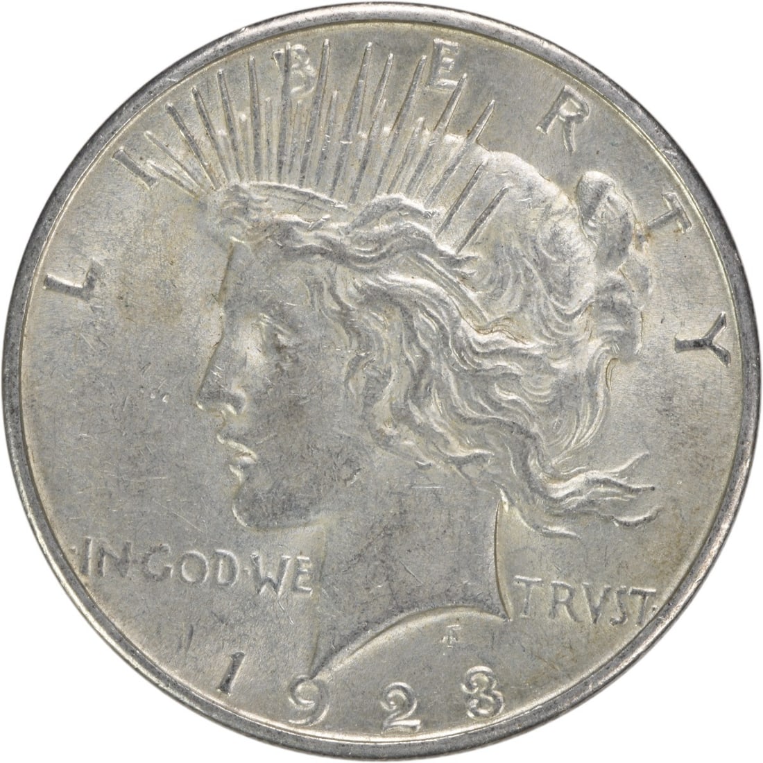 1923-S Peace Silver Dollar AU 90% Silver San Francisco Coin: 1923-S Peace Silver Dollar AU 90% Silver San Francisco Coin This 1923-S Peace Silver Dollar showcases a beautiful design by Anthony de Francisci, embodying the spirit of peace. Struck in San Francisco