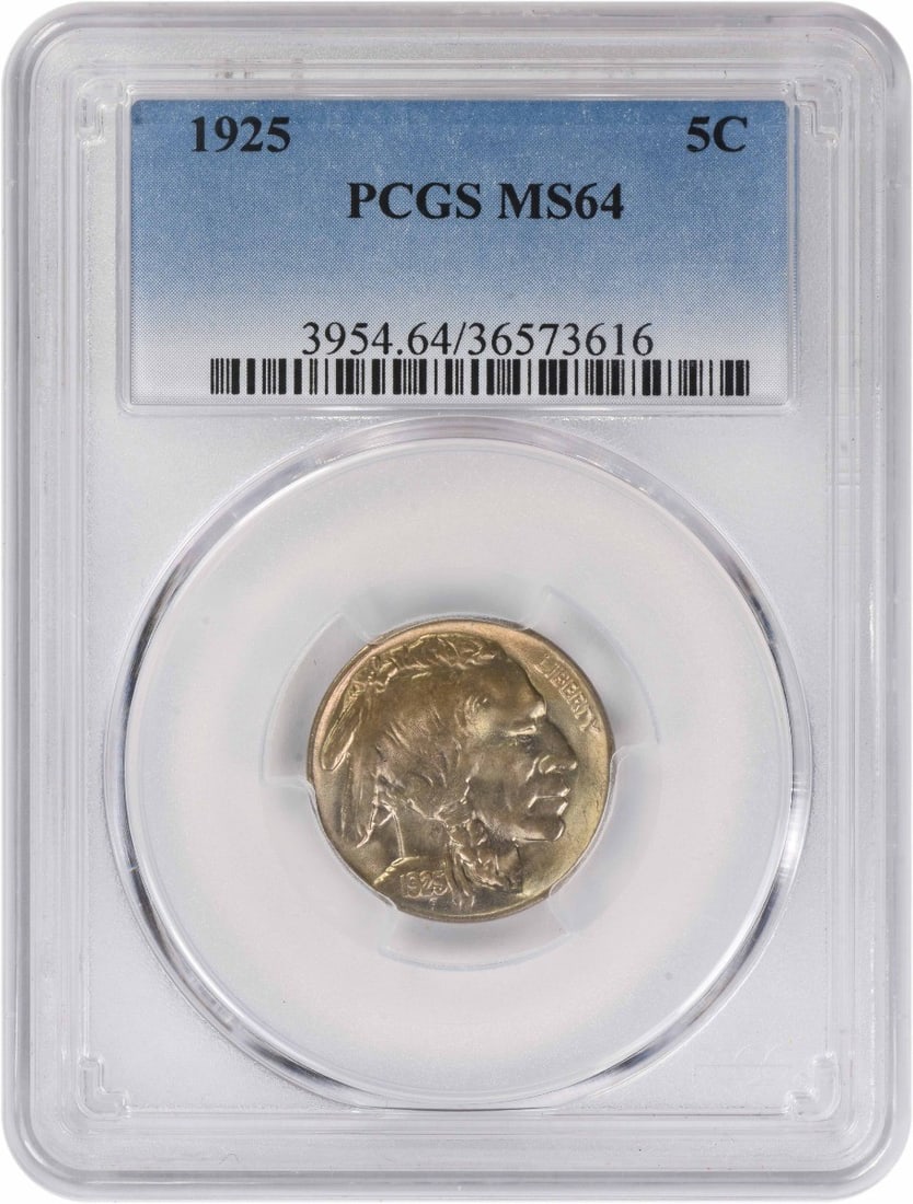 1925 Buffalo Five Cent Coin MS64 PCGS Certified Uncirculated (1 of 2)