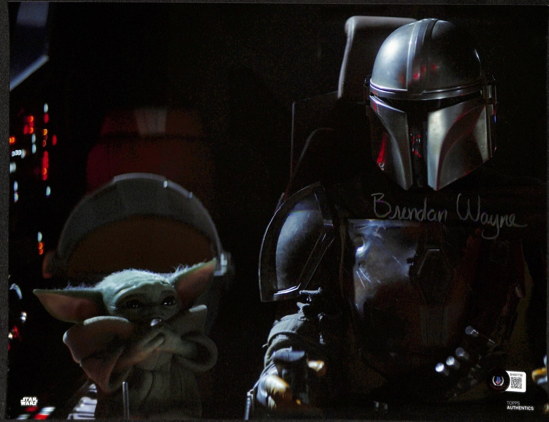 11x14 Autographed Brendan Wayne Photo as Din Djarin Mandalorian Beckett Authenticated: 11x14 Autographed Brendan Wayne Photo as Din Djarin Mandalorian Beckett Authenticated This is an original 11x14 photograph autographed by Brendan Wayne, who portrayed Din Djarin in the show The Mandal