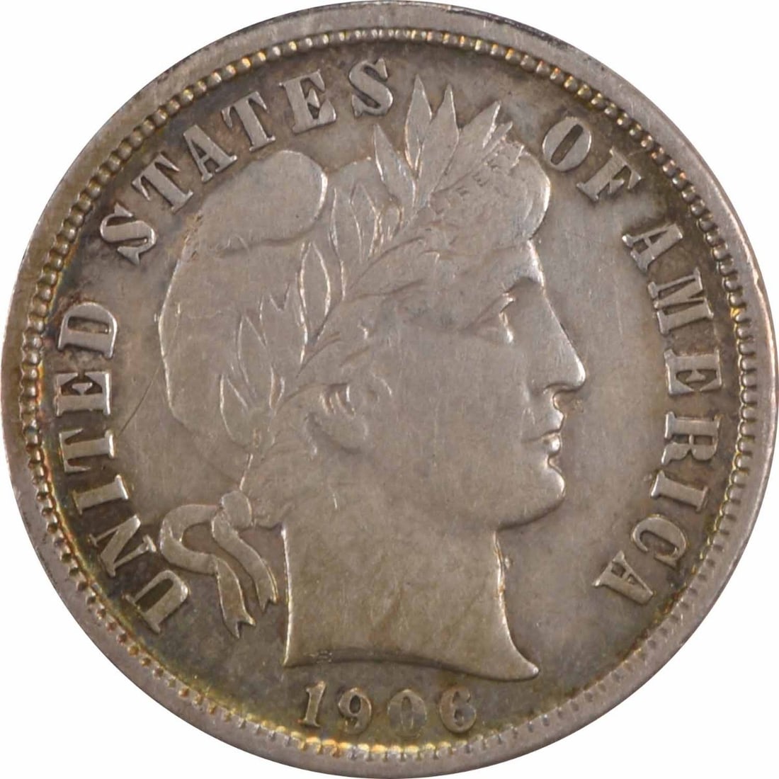 1906-O Barber Silver Dime 10C by Charles E Barber Uncertified: 1906-O Barber Silver Dime 10C by Charles E Barber Uncertified This 1906-O Barber Silver Dime is a remarkable piece of numismatic history, featuring a striking design by Charles E. Barber. The coin is 