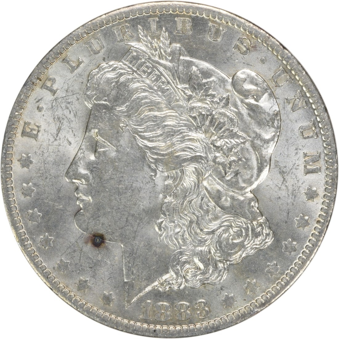 Uncirculated 1883-O Silver Dollar Morgan Type Brilliant Uncertified BU: Uncirculated 1883-O Silver Dollar Morgan Type Brilliant Uncertified BU This 1883-O Morgan Silver Dollar is an uncirculated coin featuring a brilliant uncirculated (BU) grade. Struck at the New Orleans