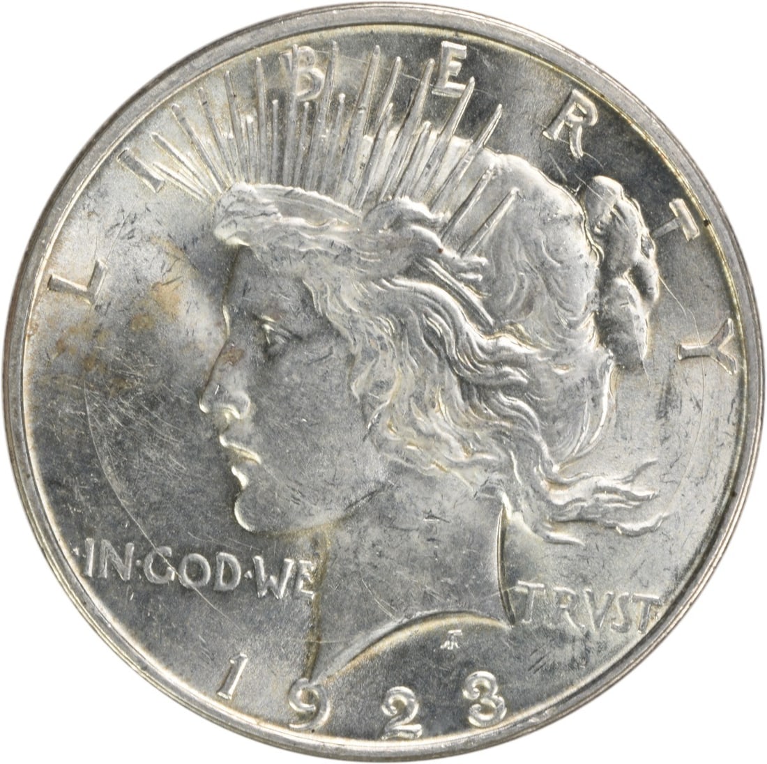 1923-D Peace Silver Dollar Uncertified Brilliant Uncirculated: 1923-D Peace Silver Dollar Uncertified Brilliant Uncirculated This 1923-D Peace Silver Dollar is an uncirculated coin that showcases the beautiful design and craftsmanship of this iconic series. The c