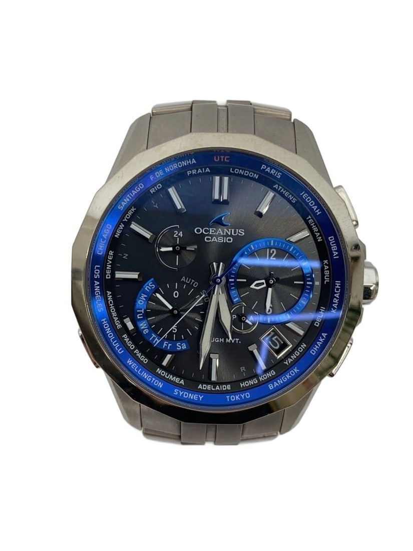 Casio Oceanus Stainless Steel Silver Wristwatch OCW-S2400D-1AJF: Casio Oceanus Stainless Steel Silver Wristwatch OCW-S2400D-1AJF This CASIO OCEANUS OCW-S2400D-1AJF men's wristwatch features a stainless steel construction in a silver finish. The watch is pre-owned a