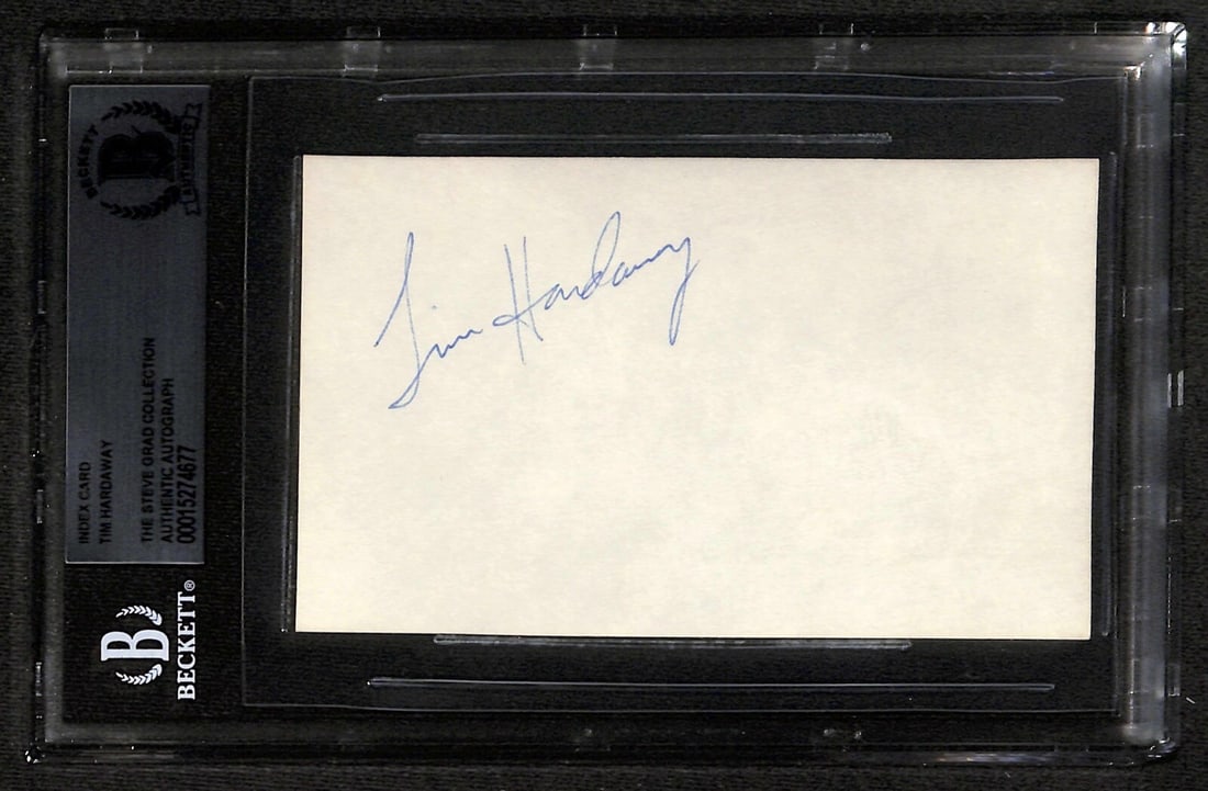 Tim Hardaway Signed 3x5 Index Card Beckett Authenticated Vintage NBA HOF: Tim Hardaway Signed 3x5 Index Card Beckett Authenticated Vintage NBA HOF This vintage 3x5 index card features the authentic autograph of Tim Hardaway, a prominent member of the NBA Hall of Fame and Mi