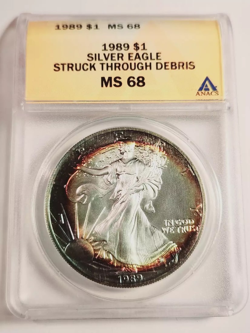 1998 P Silver Eagle Coin ANACS MS 68 Uncirculated Philadelphia: 1998 P Silver Eagle Coin ANACS MS 68 Uncirculated Philadelphia This 1998 P Silver Eagle coin is certified by ANACS with a remarkable grade of MS-68, indicating its exceptional quality. Made of pure si