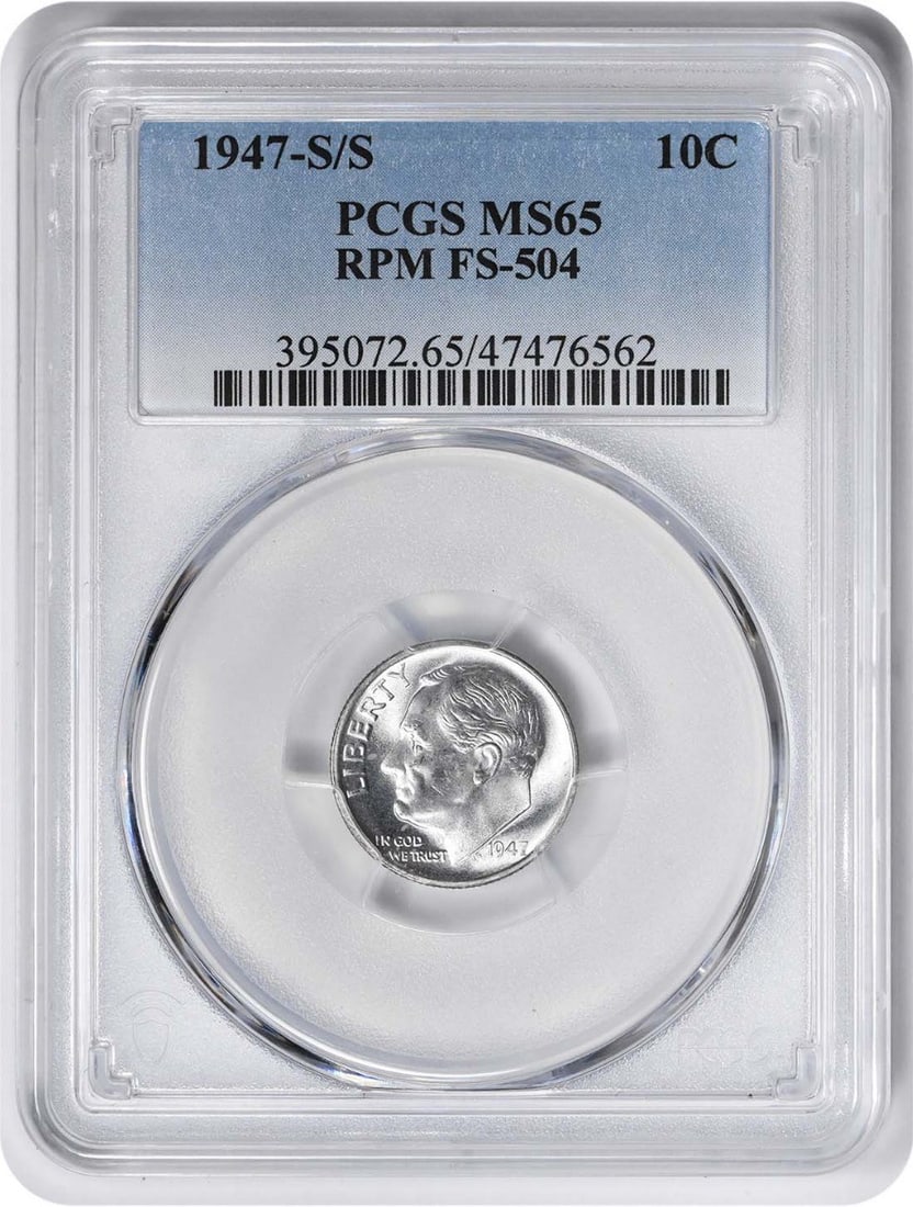 PCGS MS65 1947-S/S Roosevelt Dime Silver RPM FS-504 (1 of 2)