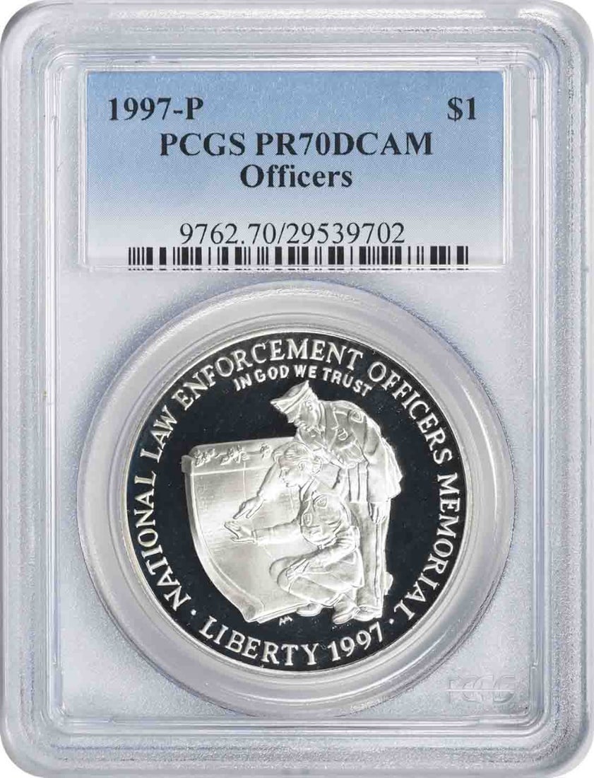 PCGS PR70DCAM 1997-P Officers Silver Dollar Commemorative (1 of 2)