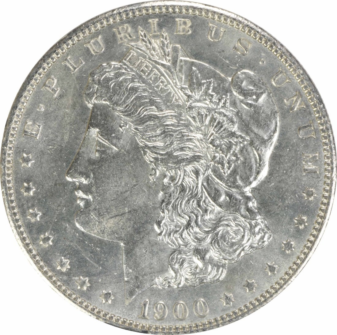 Uncertified Choice BU 1900 Morgan Silver Dollar No Mint Mark: Uncertified Choice BU 1900 Morgan Silver Dollar No Mint Mark This is a 1900 Morgan Silver Dollar from the United States, featuring a Choice Brilliant Uncirculated (BU) grade. The coin is uncertified a