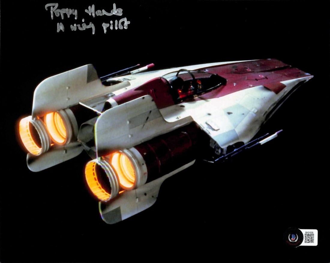 Poppy Hands Signed Star Wars 8x10 Photo A Wing Pilot Beckett Authenticated (1 of 1)