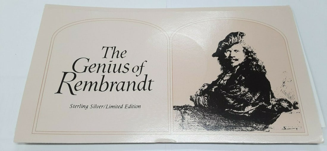 Sterling Silver The Bridal Couple Medal by Franklin Mint in Card: Sterling Silver The Bridal Couple Medal by Franklin Mint in Card This Franklin Mint Genius of Rembrandt proof medal features 'The Bridal Couple' and is struck in .925 sterling silver. Produced in the 