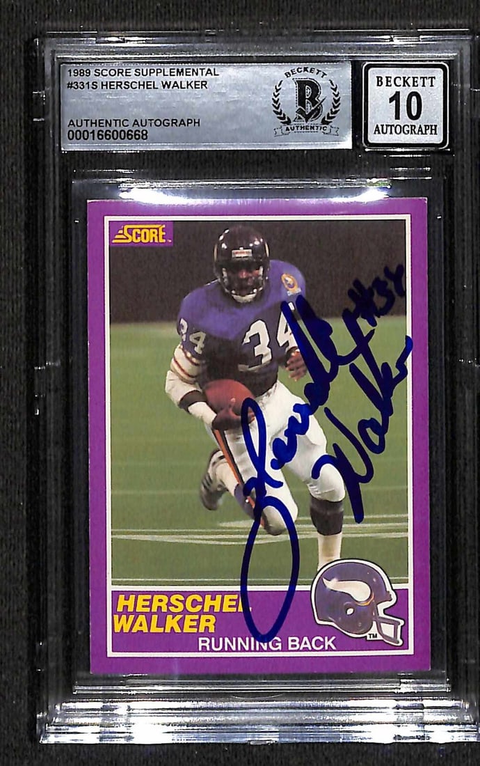 Herschel Walker Signed 1989 Score Supplemental #3315 Card Auto Grade 10 Beckett (1 of 1)