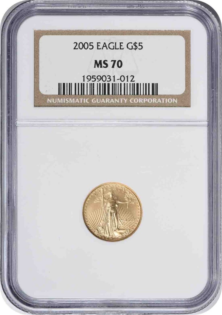 NGC MS70 2005 $5 American Gold Eagle Coin (1 of 2)