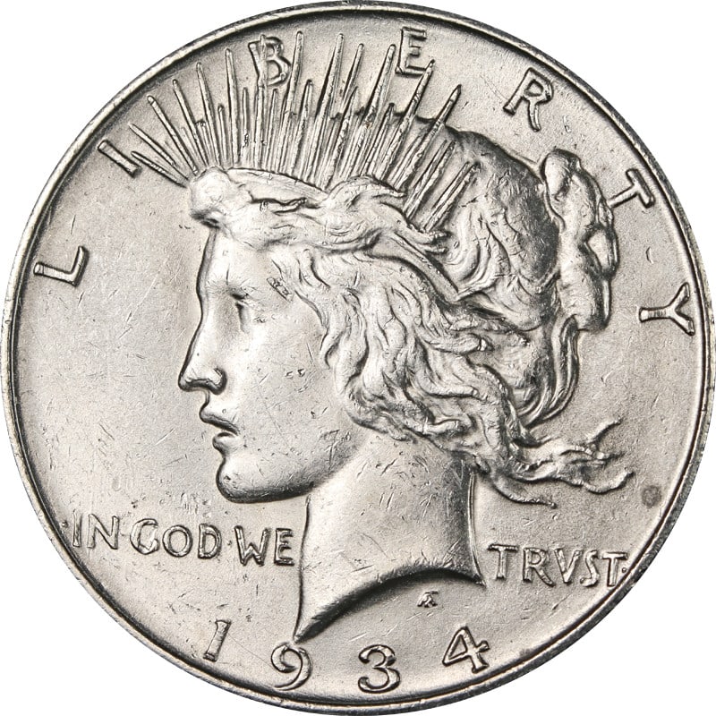 Silver 1934 D Peace Dollar With Doubled Die Obverse Variety (1 of 2)