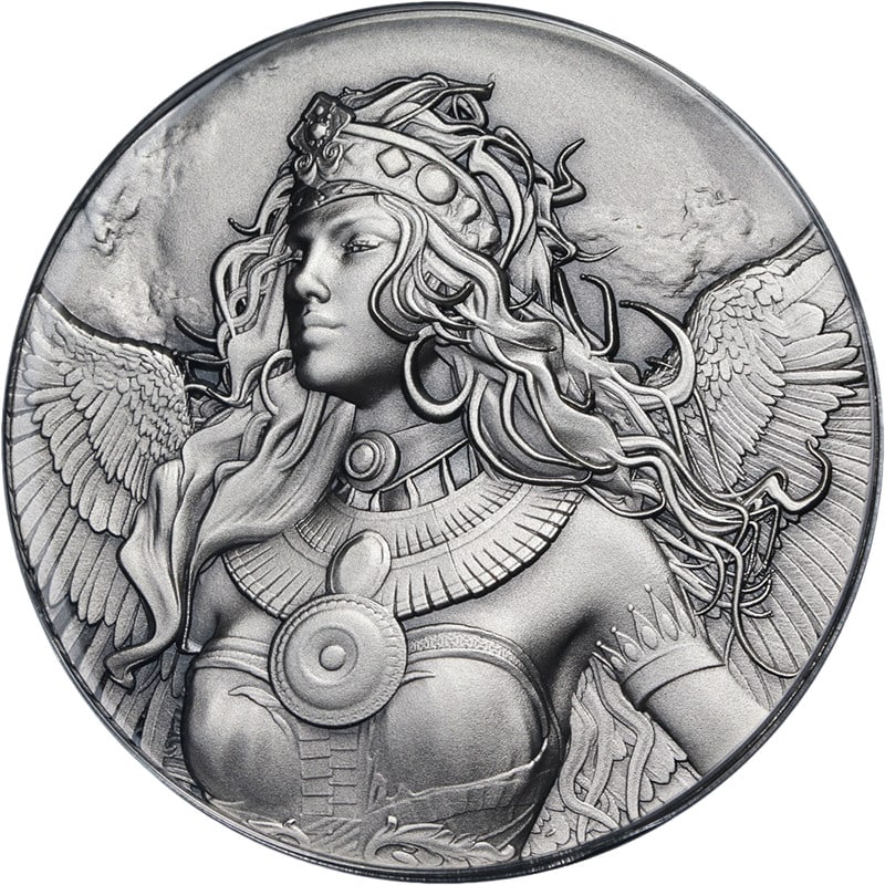 2025 Liberia 2oz Silver $20 Goddess Isis Egyptian Heritage Coin: 2025 Liberia 2oz Silver $20 Goddess Isis Egyptian Heritage Coin This 2025 Liberia 2oz Silver $20 coin from the Egyptian Heritage Series features the Goddess Isis, showcasing a stunning high relief des