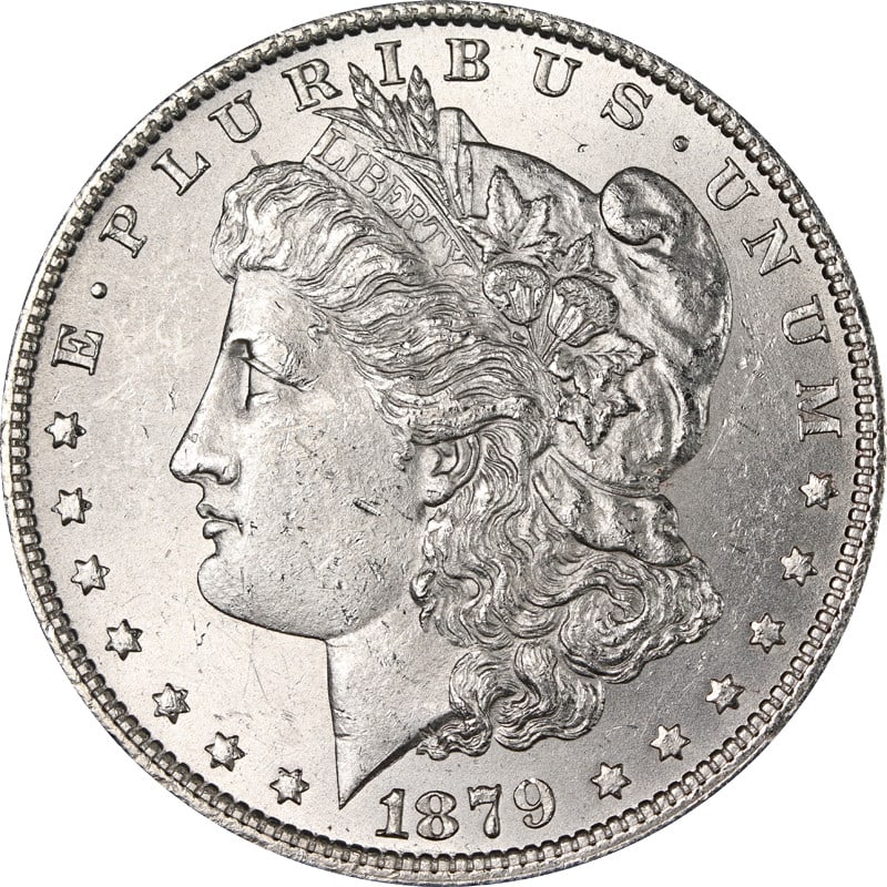 1879 O Mint Silver Dollar Morgan Series United States Coin: 1879 O Mint Silver Dollar Morgan Series United States Coin This 1879-O Morgan Silver Dollar is a circulated coin composed of 90% silver. Minted in New Orleans in 1879, it is uncertified and offered in