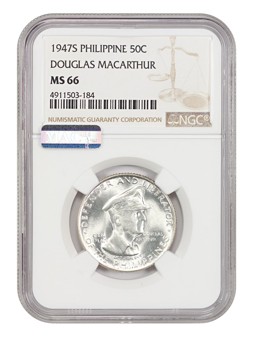 1947-S 50 Centavos MacArthur Coin NGC MS66 U.S. Philippines (1 of 4)