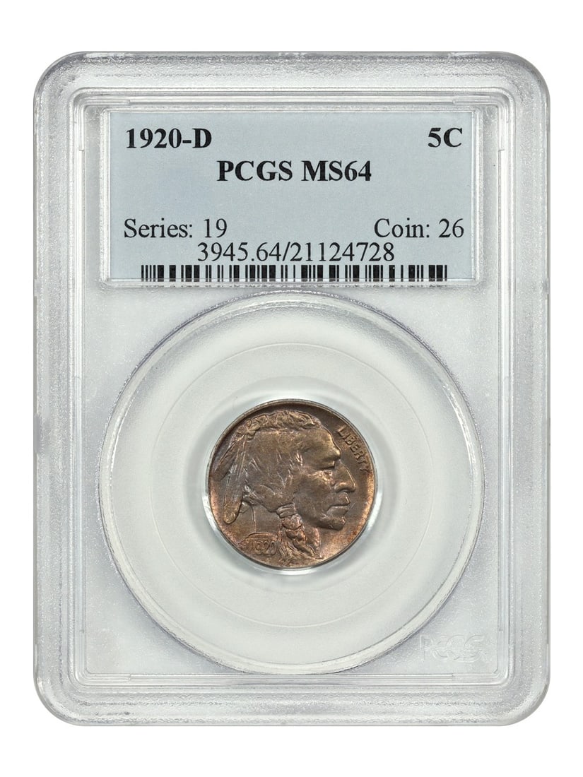 PCGS MS64 Denver Mint 1920 Buffalo Nickel Five Cent Uncirculated (1 of 4)