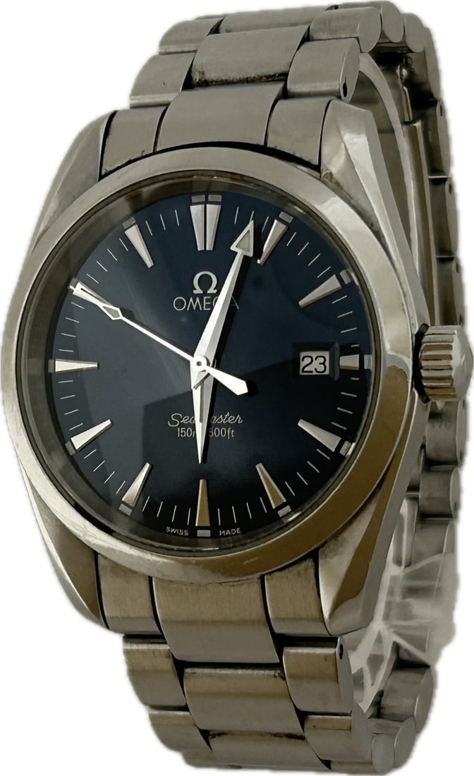 Omega Seamaster Aqua Terra 36mm Quartz Blue Dial Unisex Watch: Omega Seamaster Aqua Terra 36mm Quartz Blue Dial Unisex Watch This Omega Seamaster Aqua Terra 2518.80 is a unisex wristwatch featuring a quartz movement and a blue dial. Crafted in Switzerland, this p