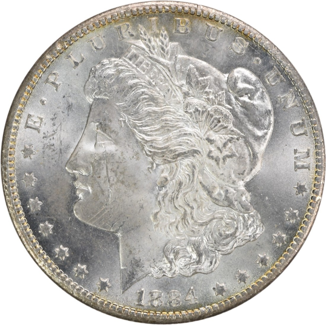 Brilliant Uncirculated 1884 Carson City Silver Dollar Uncertified: Brilliant Uncirculated 1884 Carson City Silver Dollar Uncertified This is an 1884-CC Morgan Silver Dollar in brilliant uncirculated condition. The coin is uncertified, composed of silver, and was mint
