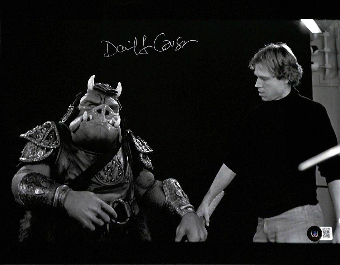 Gamorrean Guard 11x14 Photo Signed by Dave Carson with Beckett Authentication: Gamorrean Guard 11x14 Photo Signed by Dave Carson with Beckett Authentication This is an original 11x14 inch color photograph of the Gamorrean Guard from Star Wars: Return of the Jedi, signed by Dave 