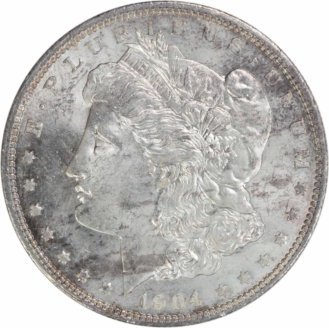 Choice BU 1904 O Silver Dollar Morgan Uncertified Uncirculated Coin: Choice BU 1904 O Silver Dollar Morgan Uncertified Uncirculated Coin This is a 1904-O Morgan Silver Dollar from the United States, featuring a Choice Brilliant Uncirculated (BU) grade. The coin is unce