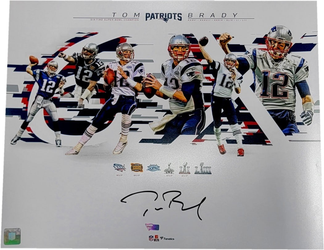 Tom Brady Signed 16x20 Photo New England Patriots Authenticated by Fanatics: Tom Brady Signed 16x20 Photo New England Patriots Authenticated by Fanatics This is a stunning 16x20 photograph of Tom Brady, featuring his autograph. The photo is an original piece representing the N