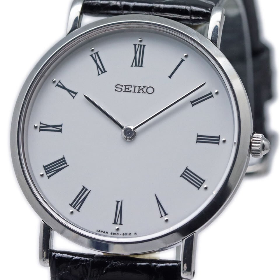 SEIKO Mechanical SCVL002 Unisex Watch 33mm Stainless Steel Leather 1997: SEIKO Mechanical SCVL002 Unisex Watch 33mm Stainless Steel Leather 1997 Discover the exquisite craftsmanship of the SEIKO Mechanical SCVL002 (6810-8000) Unisex Watch, a stunning timepiece manufactured