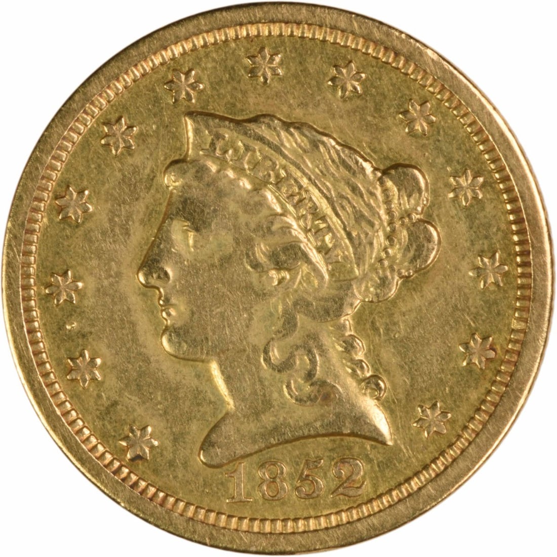 1852 New Orleans Liberty Head $2.50 Gold Coin Choice EF Uncertified (1 of 2)