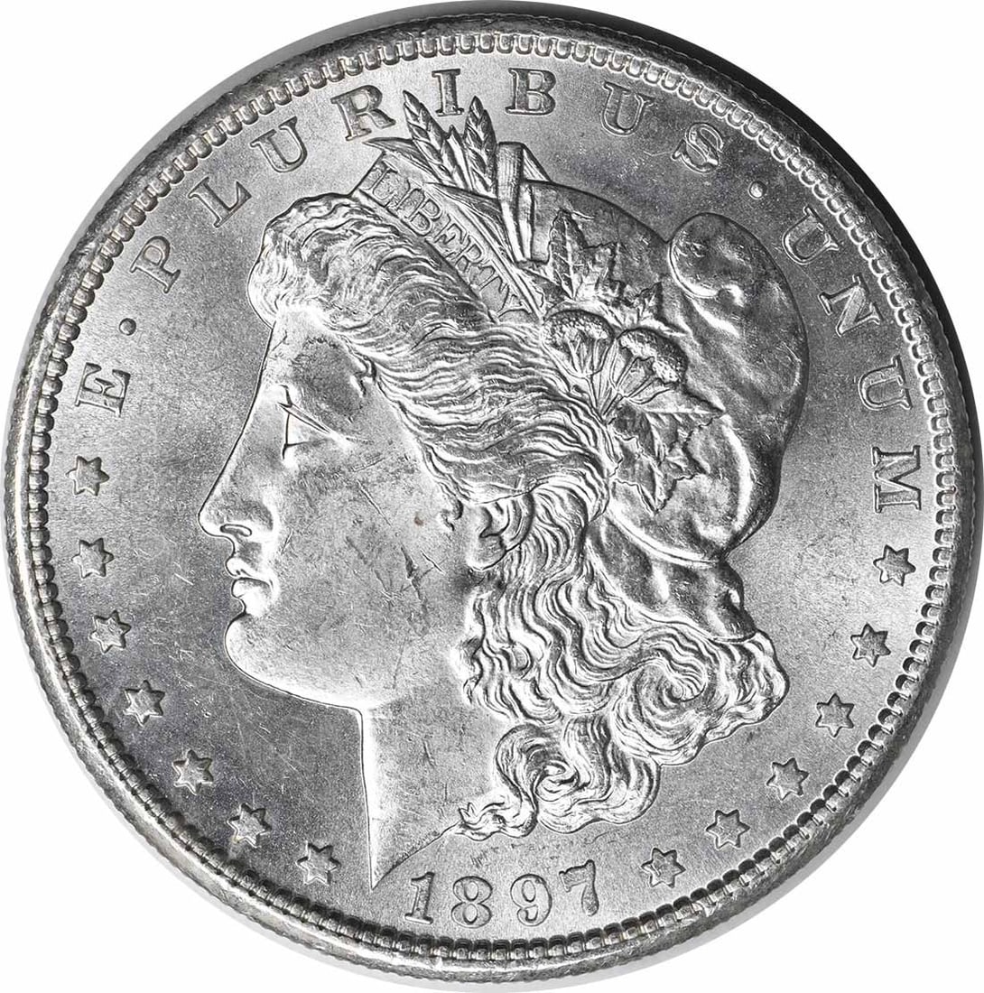 Choice BU 1897-S Silver Morgan Dollar Uncirculated Uncertified US Coin (1 of 2)