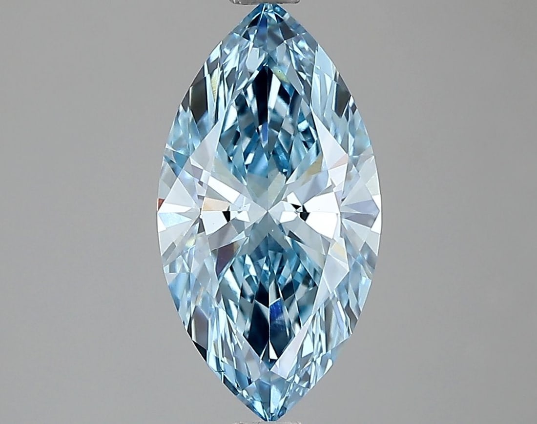 Loose Diamond - MARQUISE 1.5ct Fancy Vivid Blue VS1: Loose Diamond - MARQUISE 1.5ct Fancy Vivid Blue VS1 Source: This is a real non-mined Diamond that has been grown in a lab Shape: MARQUISE Carats: 1.5 Color: Fancy Vivid Blue Certification: IGI Video: