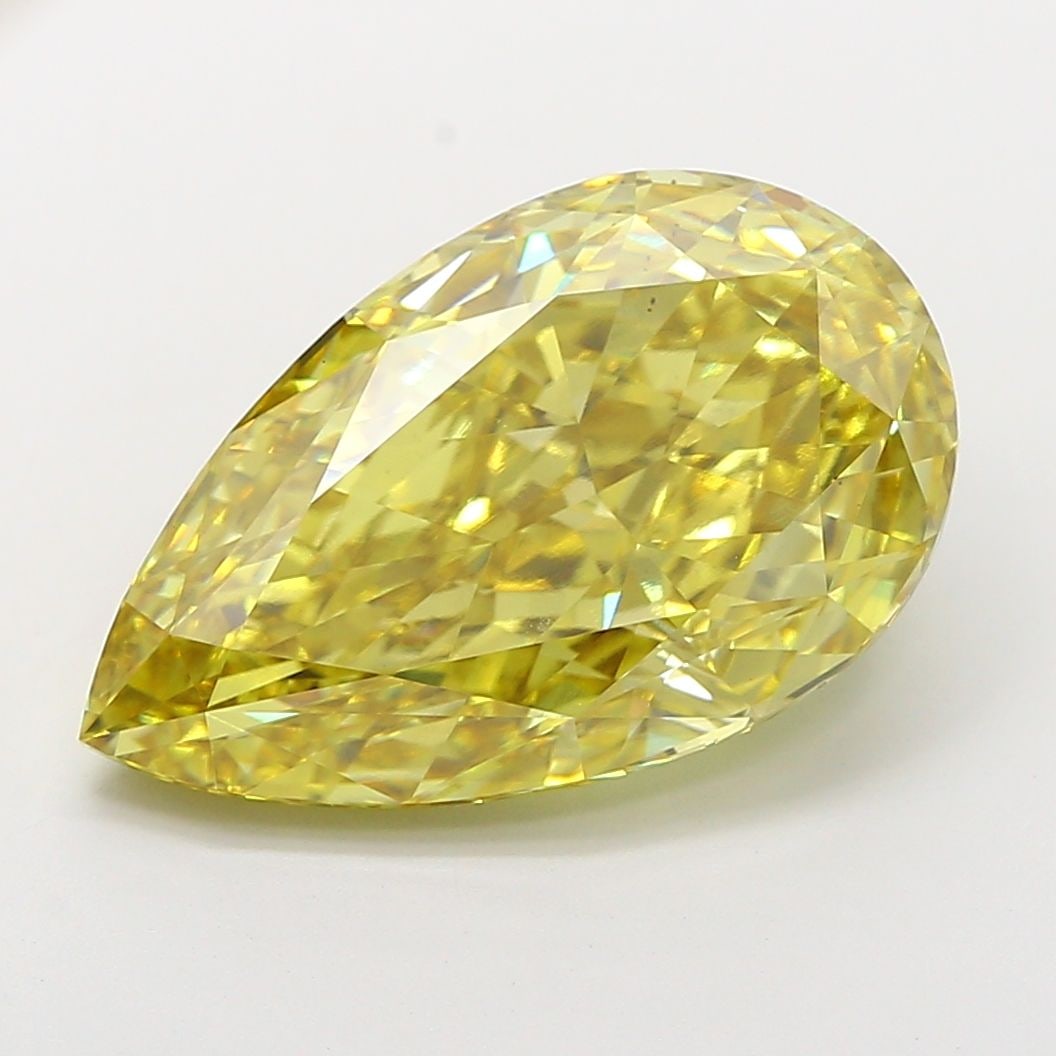 Loose Diamond - PEAR 11.11ct Fancy Vivid Yellow VS1: Loose Diamond - PEAR 11.11ct Fancy Vivid Yellow VS1 Source: This is a real non-mined Diamond that has been grown in a lab Shape: PEAR Carats: 11.11 Color: Fancy Vivid Yellow Certification: IGI Video: