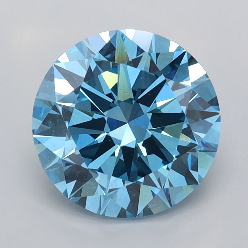 Loose Diamond - ROUND 2.0ct Fancy Vivid Blue VS1: Loose Diamond - ROUND 2.0ct Fancy Vivid Blue VS1 Source: This is a real non-mined Diamond that has been grown in a lab Shape: ROUND Carats: 2.0 Color: Fancy Vivid Blue Certification: IGI Video: