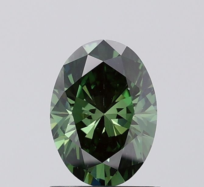 Loose Diamond - OVAL 1.0ct Fancy Vivid Green VS1: Loose Diamond - OVAL 1.0ct Fancy Vivid Green VS1 Source: This is a real non-mined Diamond that has been grown in a lab Shape: OVAL Carats: 1.0 Color: Fancy Vivid Green Certification: IGI Video: