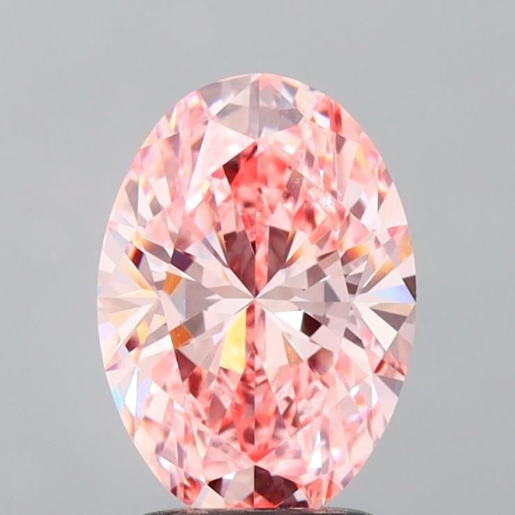 Loose Diamond - OVAL 2.08ct Fancy Vivid Pink VS1: Loose Diamond - OVAL 2.08ct Fancy Vivid Pink VS1 Source: This is a real non-mined Diamond that has been grown in a lab Shape: OVAL Carats: 2.08 Color: Fancy Vivid Pink Certification: IGI Video: