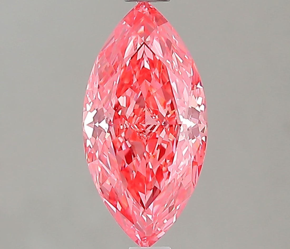 Loose Diamond - MARQUISE 1.11ct Fancy Vivid Pink VVS2: Loose Diamond - MARQUISE 1.11ct Fancy Vivid Pink VVS2 Source: This is a real non-mined Diamond that has been grown in a lab Shape: MARQUISE Carats: 1.11 Color: Fancy Vivid Pink Certification: IGI Vide
