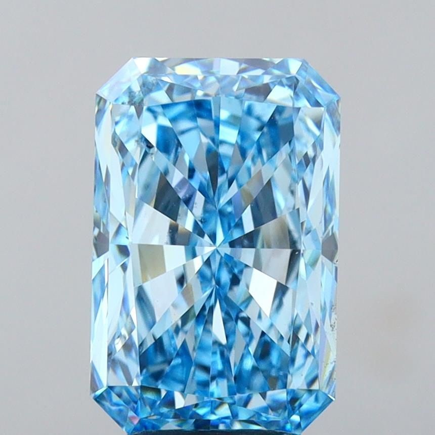 Loose Diamond - RADIANT 4.54ct Fancy Vivid Blue VS2: Loose Diamond - RADIANT 4.54ct Fancy Vivid Blue VS2 Source: This is a real non-mined Diamond that has been grown in a lab Shape: RADIANT Carats: 4.54 Color: Fancy Vivid Blue Certification: IGI Video: