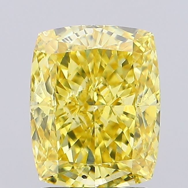 Loose Diamond - CUSHION BRILLIANT 2.55ct Fancy Vivid Yellow VS2: Loose Diamond - CUSHION BRILLIANT 2.55ct Fancy Vivid Yellow VS2 Source: This is a real non-mined Diamond that has been grown in a lab Shape: CUSHION BRILLIANT Carats: 2.55 Color: Fancy Vivid Yellow Ce