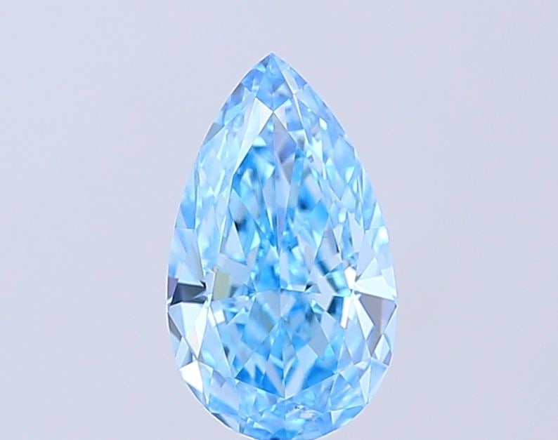 Loose Diamond - PEAR 1.54ct Fancy Vivid Blue VVS2: Loose Diamond - PEAR 1.54ct Fancy Vivid Blue VVS2 Source: This is a real non-mined Diamond that has been grown in a lab Shape: PEAR Carats: 1.54 Color: Fancy Vivid Blue Certification: IGI Video: