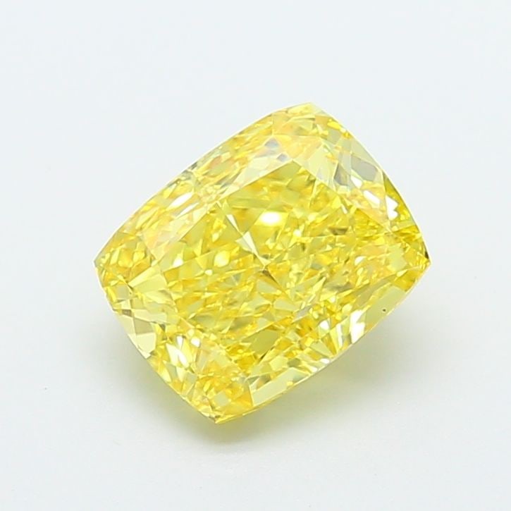 Loose Diamond - CUSHION MODIFIED 2.06ct Fancy Vivid Yellow VS1: Loose Diamond - CUSHION MODIFIED 2.06ct Fancy Vivid Yellow VS1 Source: This is a real non-mined Diamond that has been grown in a lab Shape: CUSHION MODIFIED Carats: 2.06 Color: Fancy Vivid Yellow Cert