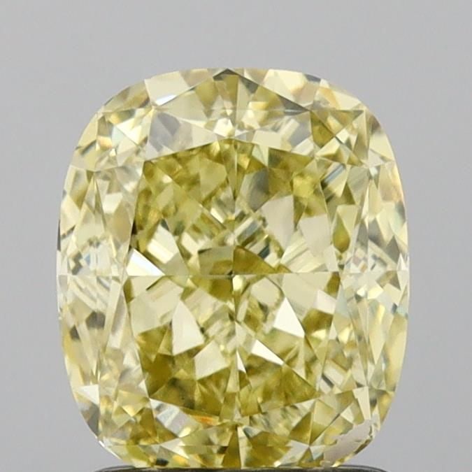 Loose Diamond - CUSHION MODIFIED 1.73ct Fancy Light Yellow VS1: Loose Diamond - CUSHION MODIFIED 1.73ct Fancy Light Yellow VS1 Source: This is a real non-mined Diamond that has been grown in a lab Shape: CUSHION MODIFIED Carats: 1.73 Color: Fancy Light Yellow Cert